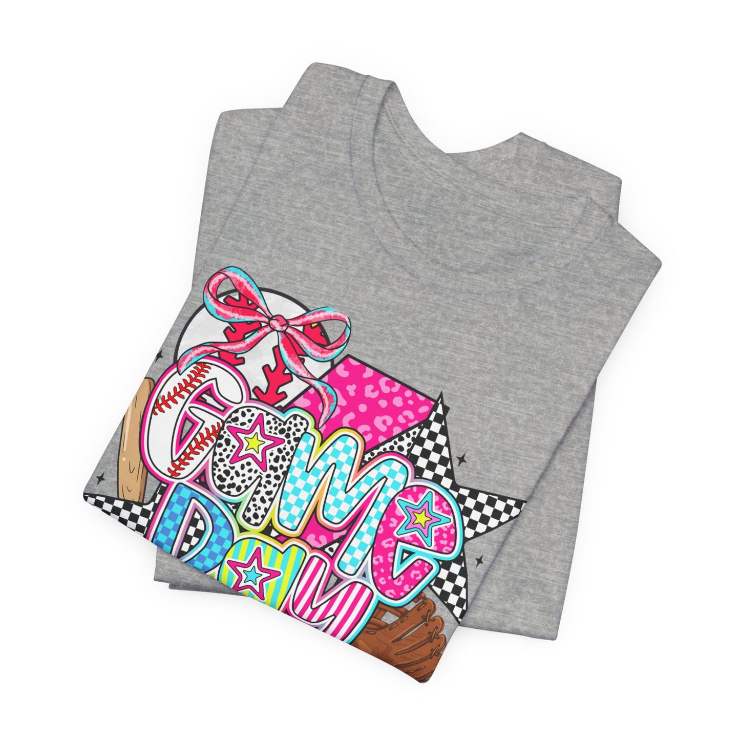 BELLA CANVAS - Baseball Mom Tee – 'Game Day' Colorful Pop Art Soft Cotton T-Shirt