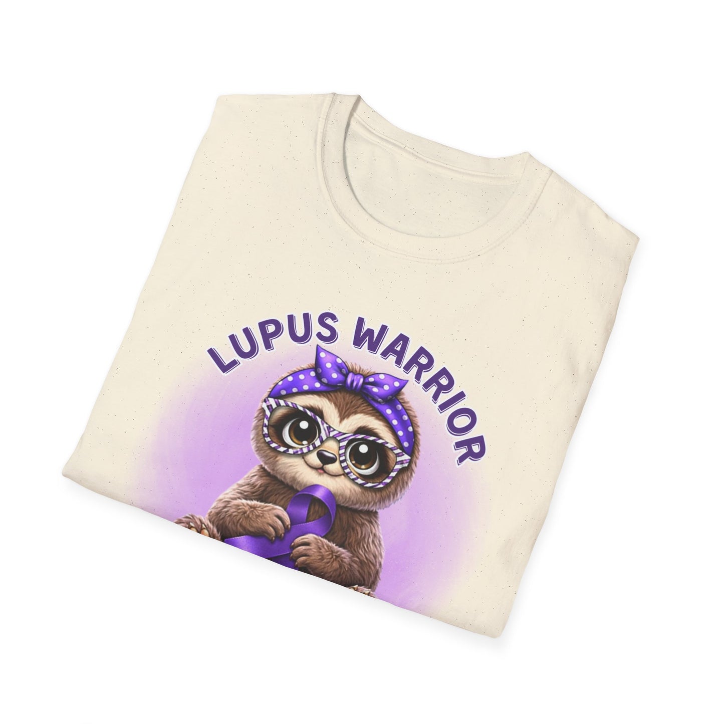 Lupus Warrior T-Shirt — Cute Sloth Holding Purple Ribbon, "Stronger Than The Storm Inside Me" Awareness Tee