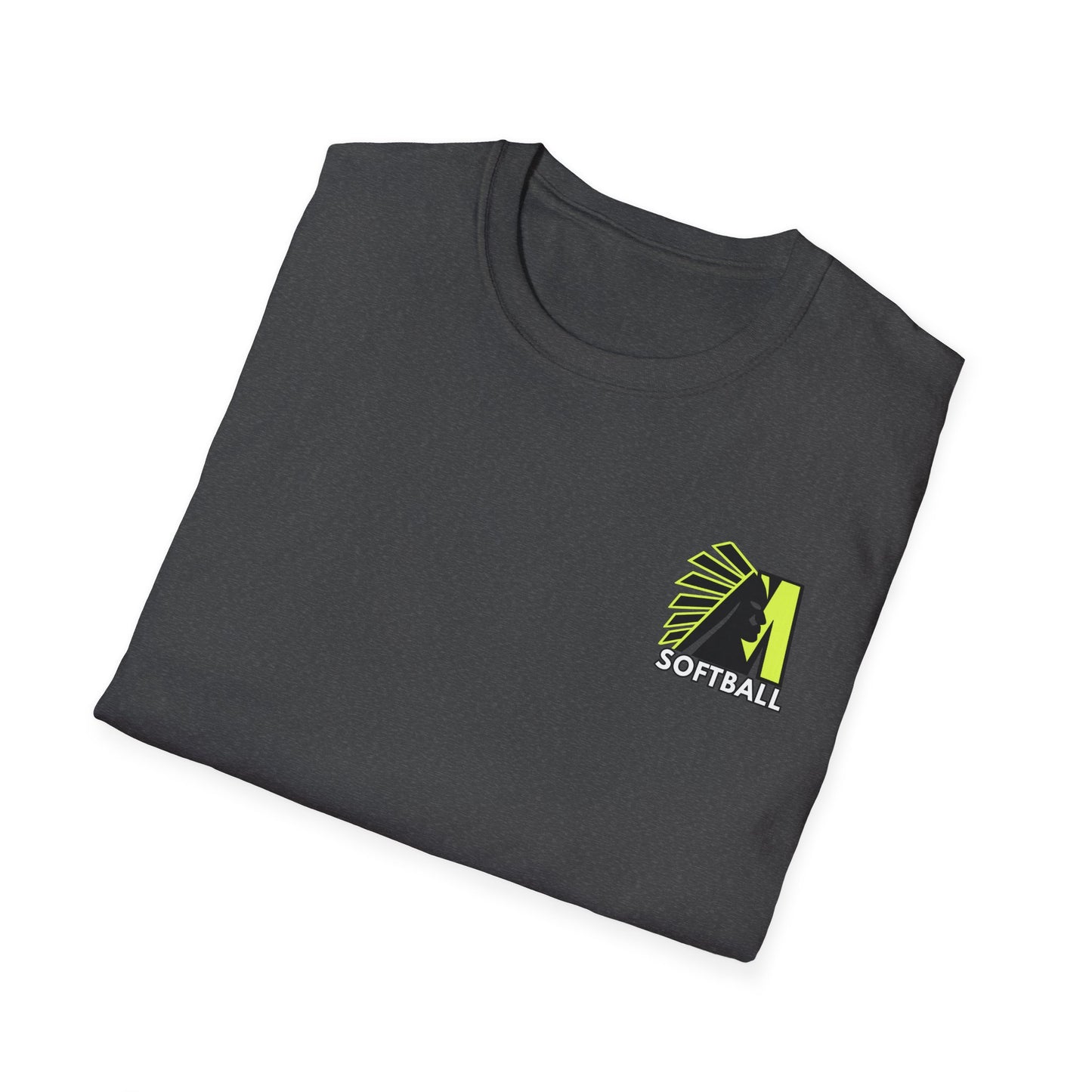 Midsouth Chicks Softball T-Shirt — Neon Green Softball Bow Design