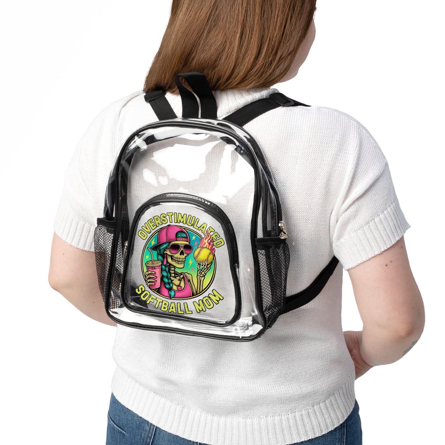 *** NEED TO PERSONALIZE WITH YOUR DESIGN ? - DO NOT PURCHASE THIS PRODUCT - EMAIL ME @REFININGFAITHCOMPANY.COM - Clear Stadium Backpack — Transparent Security Backpack with 'Warning' Graphic, Stadium...