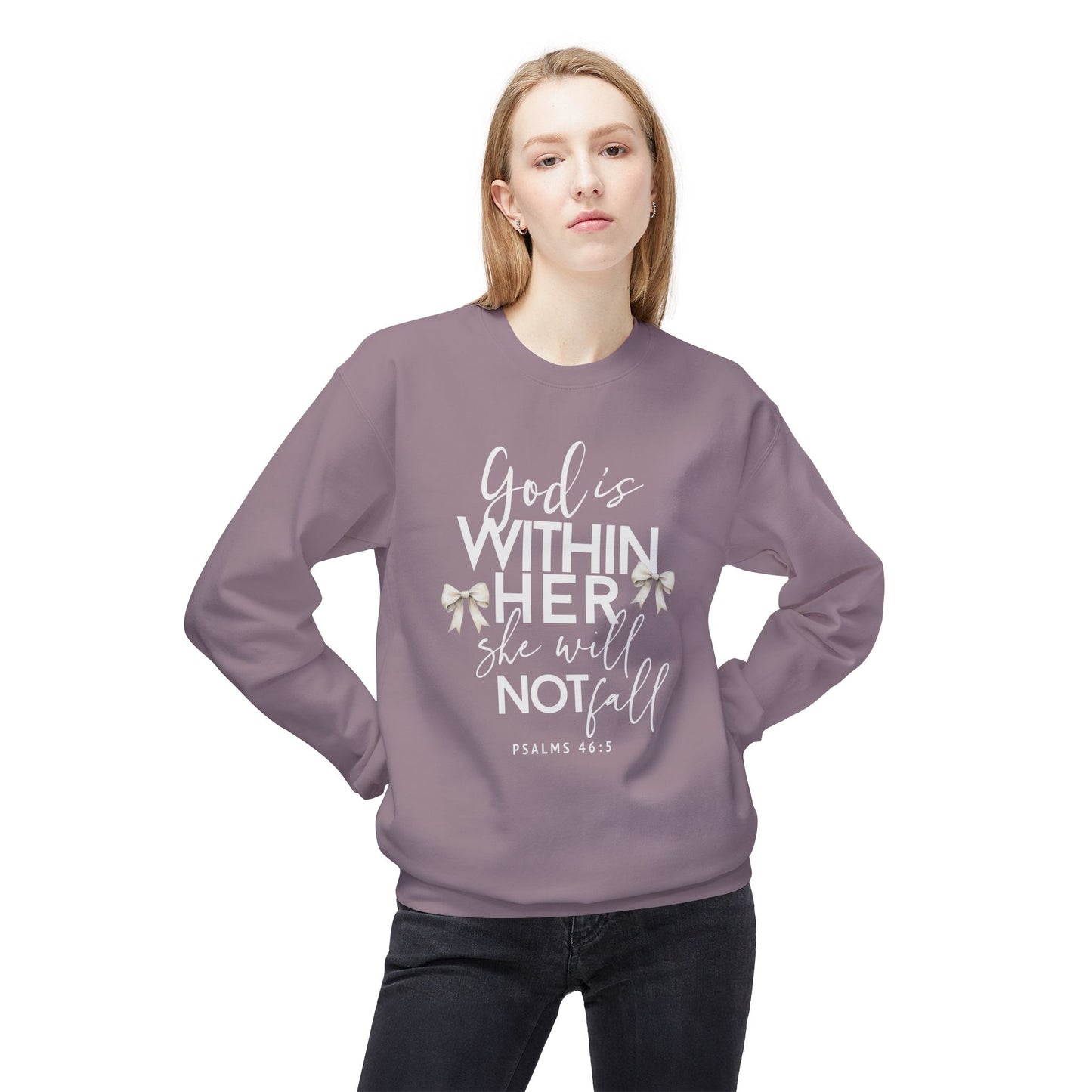 GILDAN - God Is Within Her Crewneck Sweatshirt — Inspirational Christian Pullover