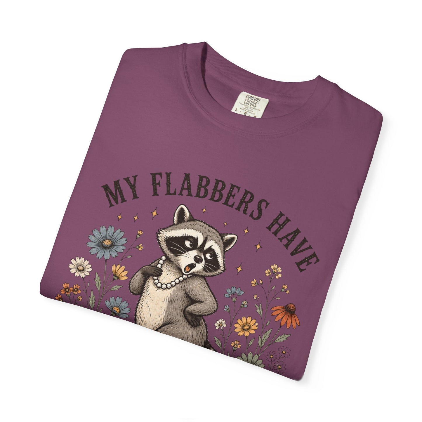 COMFORT COLOR - Raccoon Floral Tee — "My Flabbers Have Been Gasted" Graphic T-Shirt