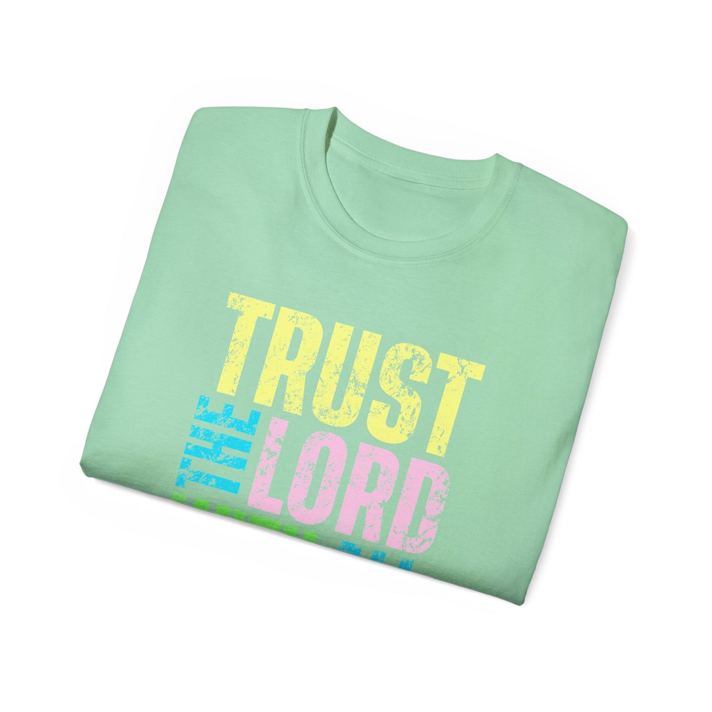 GILDAN - Christian T-Shirt - "Trust the Lord With All Your Heart" Colorful Faith Tee