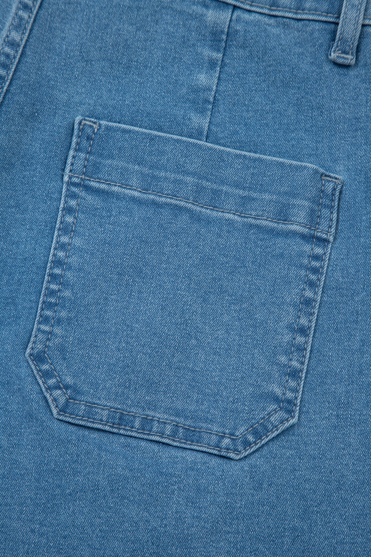 Dark Brown Retro Washed Patch Pocket Loose Jeans