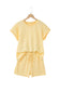 Yellow Eyelet Lace Patchwork Sleeve Short 2pcs Outfit