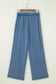 Ashleigh Blue Mineral Wash Drawstring Retro High Waist Wide Leg Western Pants