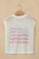 Sky Blue Flag Graphic Short Sleeve Sweater Top