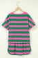Pink Stripe Dolman Tee Drawstring Skort Athletic 2pcs Set