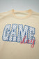 Beige Game Day Crewneck Long Sleeve Pullover Athleisure Short Sets