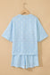 Sky Blue Exposed Seam Detail Polka Dot Loose Tee Drawstring Shorts Set