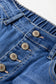Blue 4 Buttons Front Tapered Casual Loose Fit Jeans