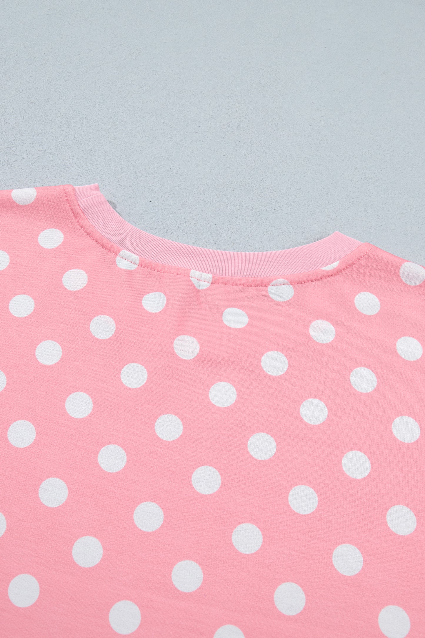 Green Polka Dot Oversized Top Drawstring Short Set