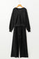 Black V Neck Cropped Seamed High Waist Sports Wear