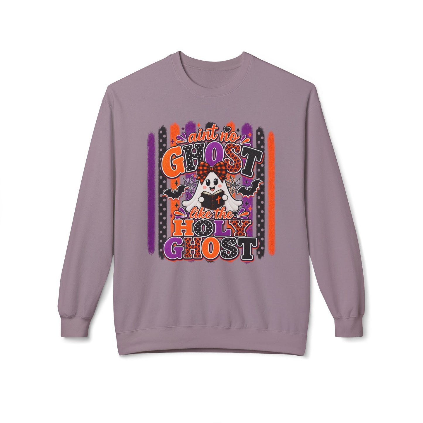 GILDAN - Halloween Ghost Crewneck Sweatshirt — "Ain't No Ghost Like the Holy Ghost"