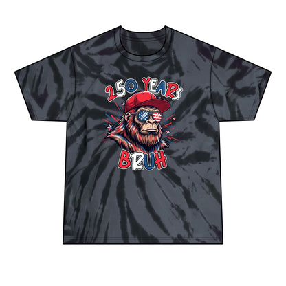 Patriotic Ape Tie-Dye Tee – "250 Years Bruh" Graphic Men’s Shirt
