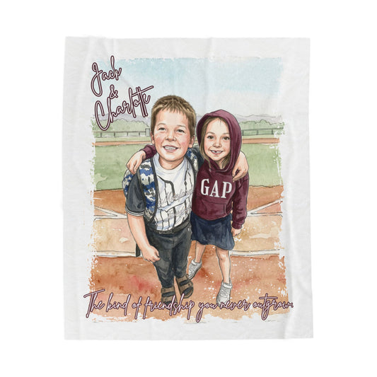 *** PERSONALIZE THIS - DON'T ORDER THIS ONE, REACH OUT TO ME @REFININGFAITHCOMPANY@GMAIL.COM *** - Baseball Field Watercolor Velveteen Plush Blanket