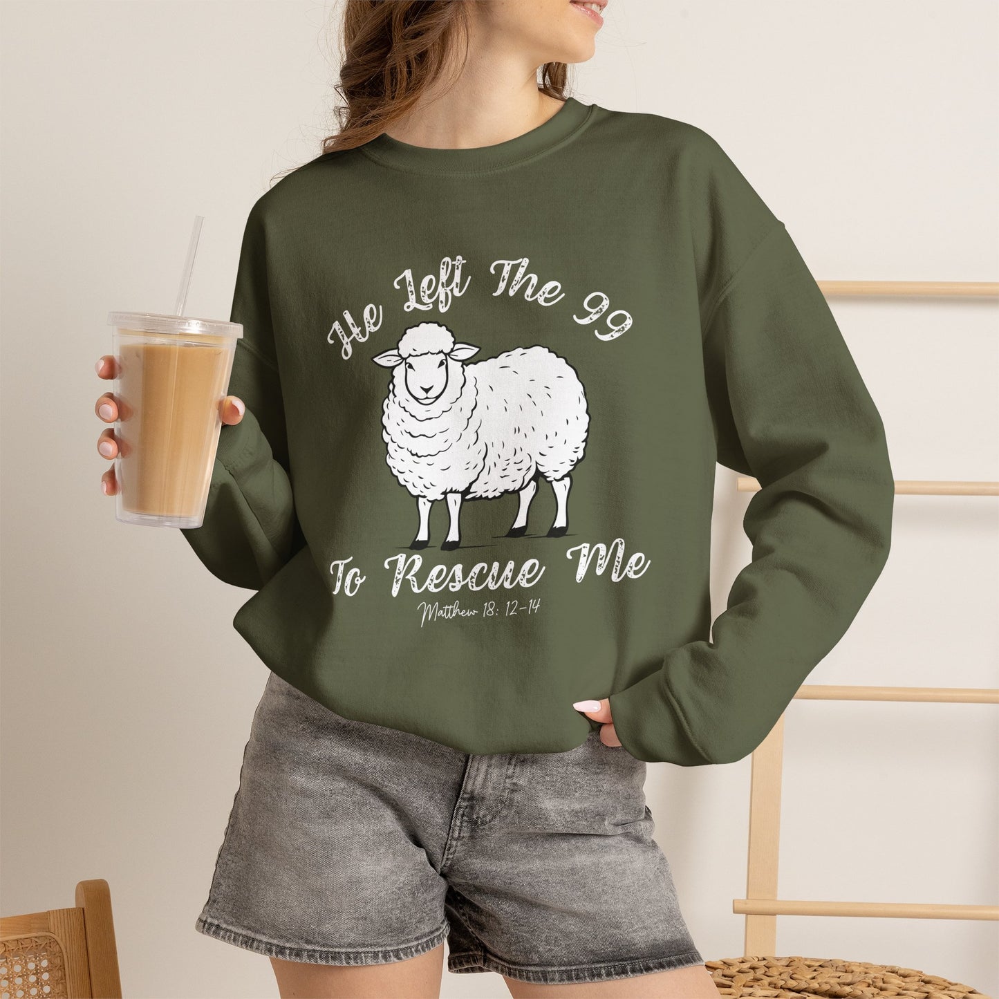 GILDAN -HE LEFT THE 99 WHITE FONT ADULT SWEATSHIRT