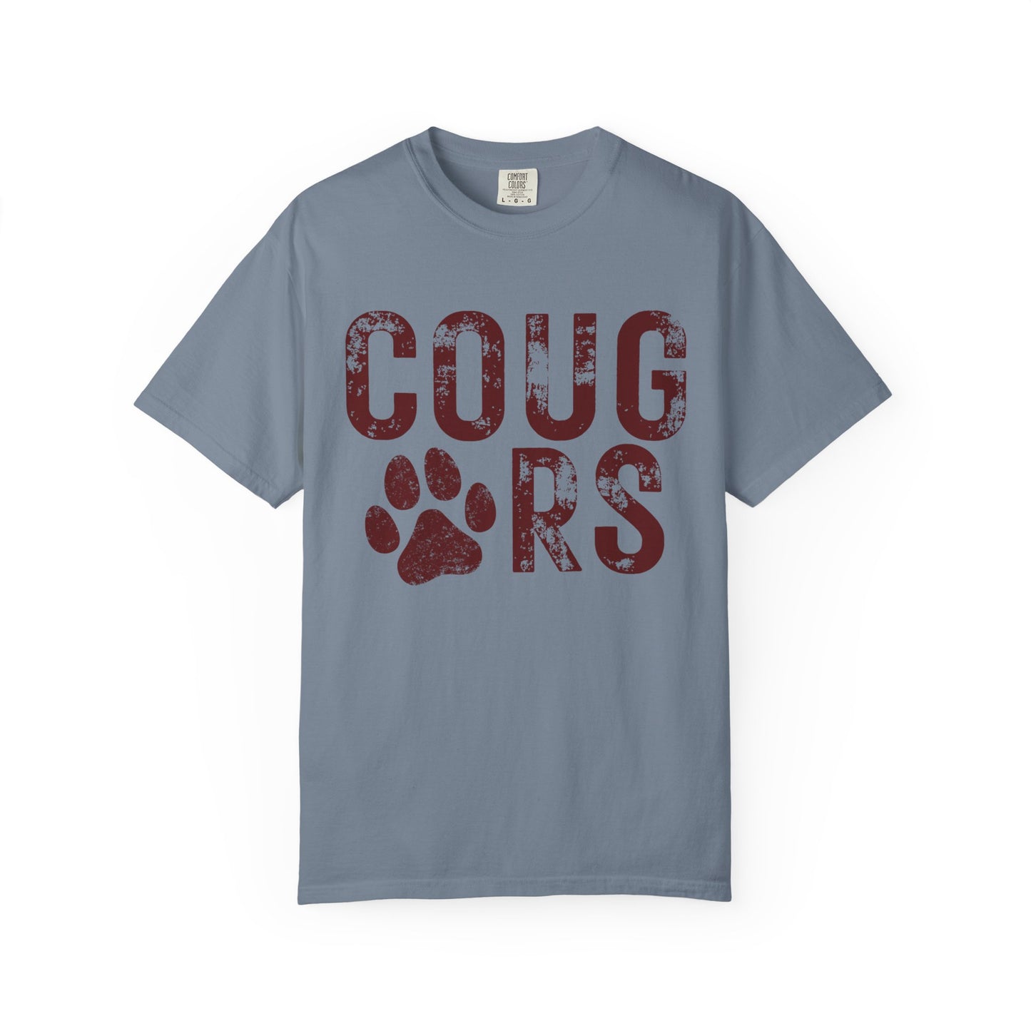 COMFORT COLORS - Cougars Distressed Paw T-Shirt