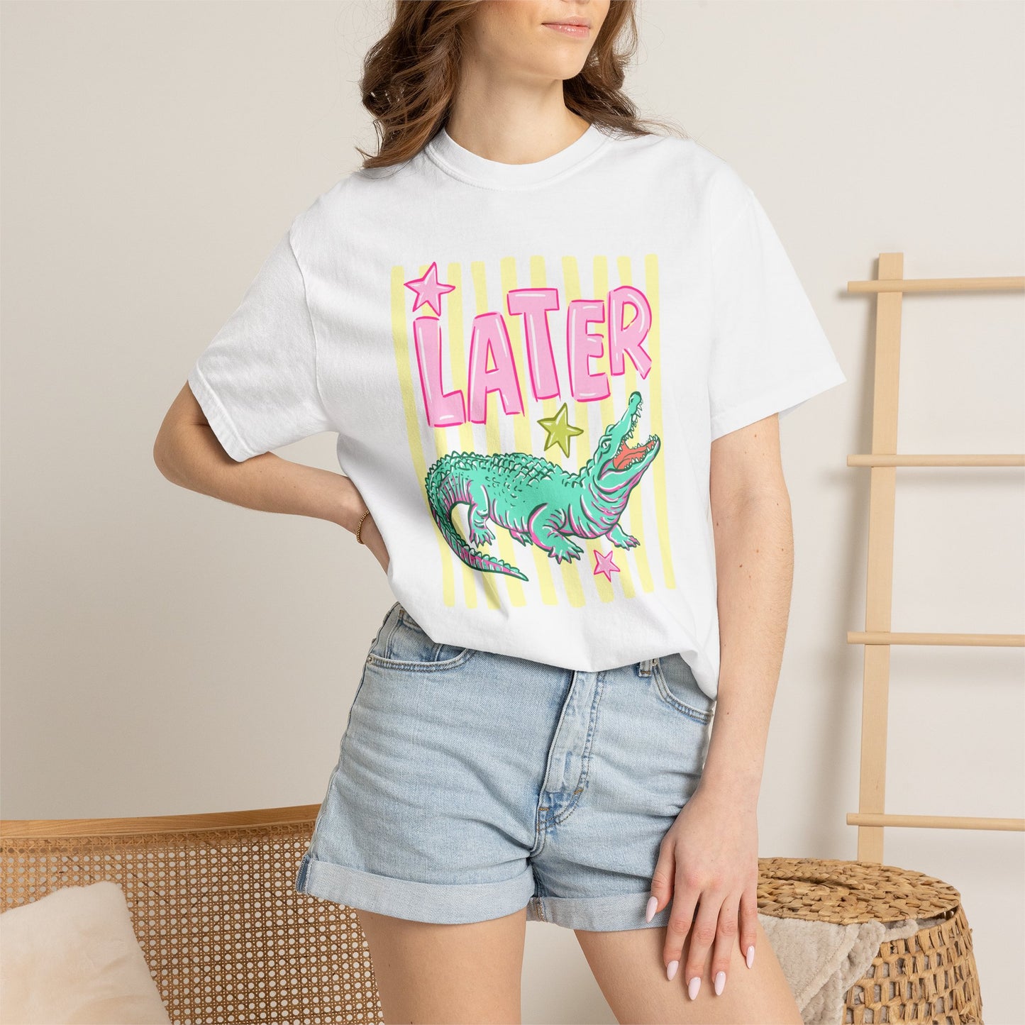 Later Alligator Graphic T-Shirt — "Later" Front / "After While" Back