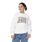 COMFORT COLORS - Jesus Floral Graphic Sweatshirt — Retro Pastel Faith Pullover