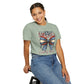 COMFORT OLORS - Patriotic America Bow T-Shirt — "America 1776 Land of the Free" Fourth of July Tee
