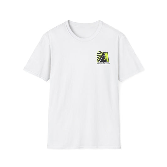 ** PERSONALIZE IT ** Customized Softball Player Backprint T-Shirt With Front Team Logo