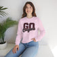 Crewneck Sweatshirt — "Go Cougars" Leopard Varsity School Spirit