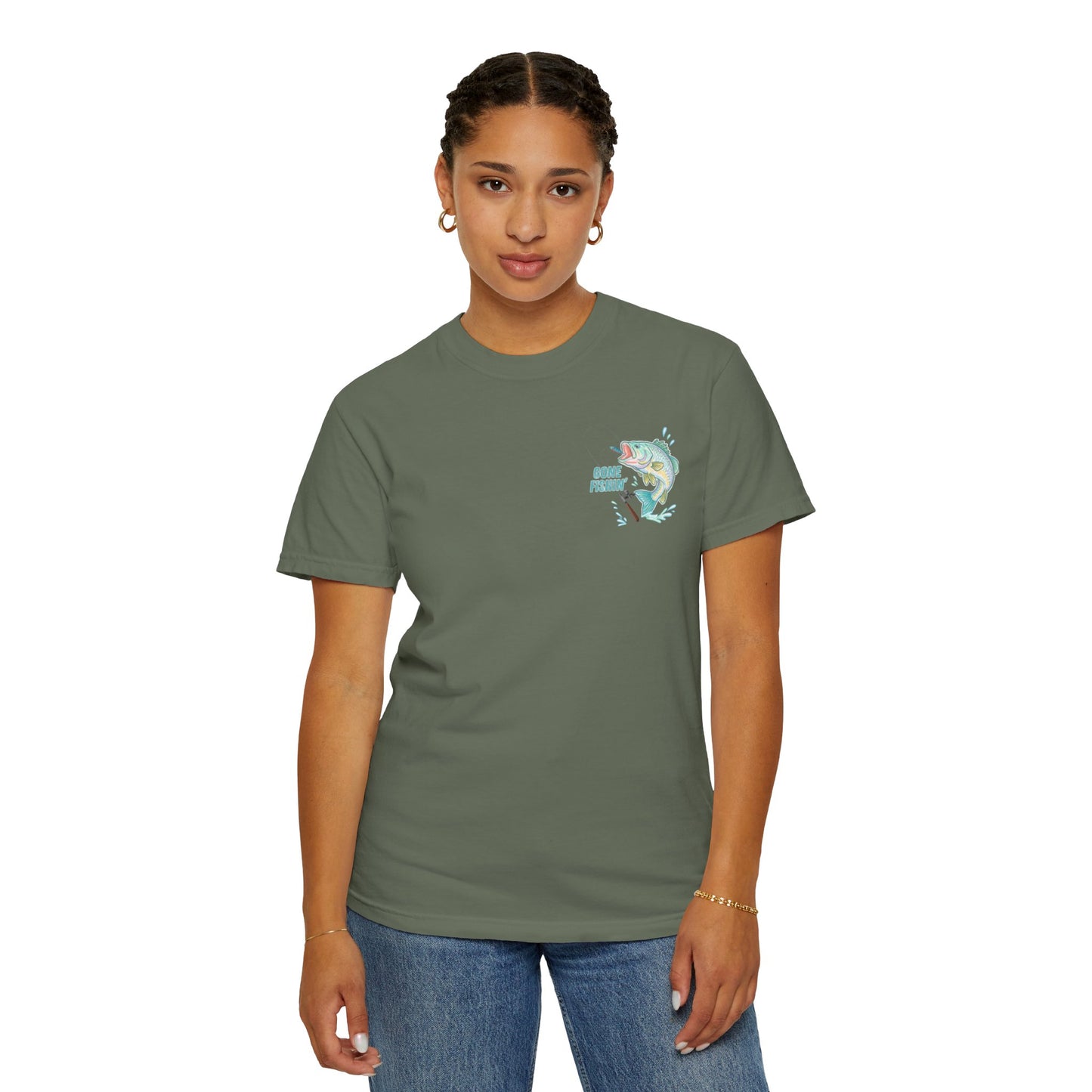 COMFORT COLORS - Catch me at the lake 2 side design tee