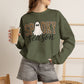GILDAN - Spooky Season Sweatshirt — Leopard Print Ghost Halloween Crewneck