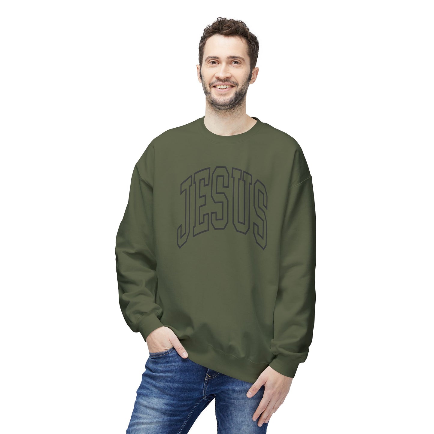Jesus Arch Logo Sweatshirt — Christian Crewneck Pullover