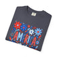 COMFORT COLORS - America Floral T-Shirt — Red, White & Blue Patriotic Tee