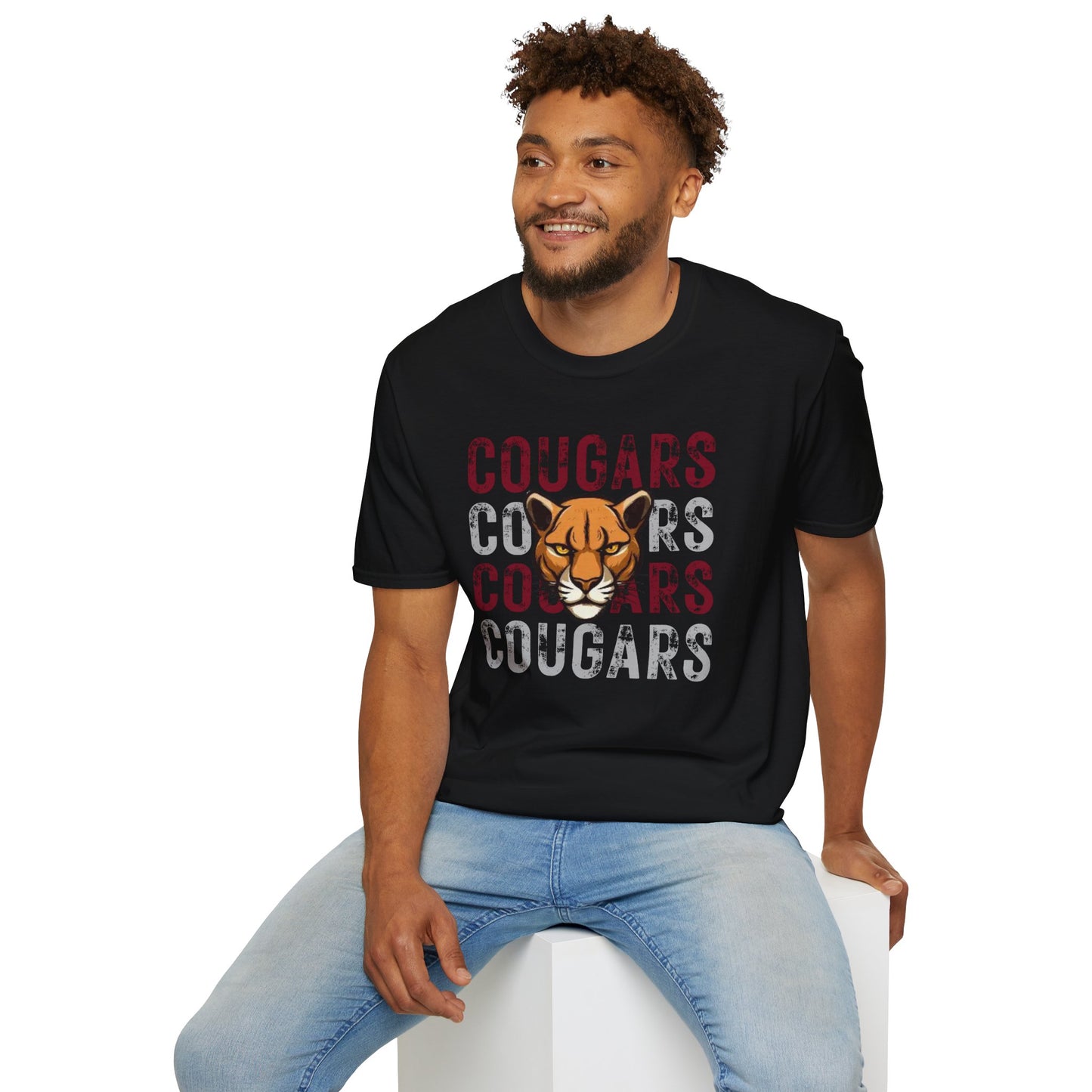Cougars Vintage Mascot T-Shirt — Retro Cougar Graphic Tee