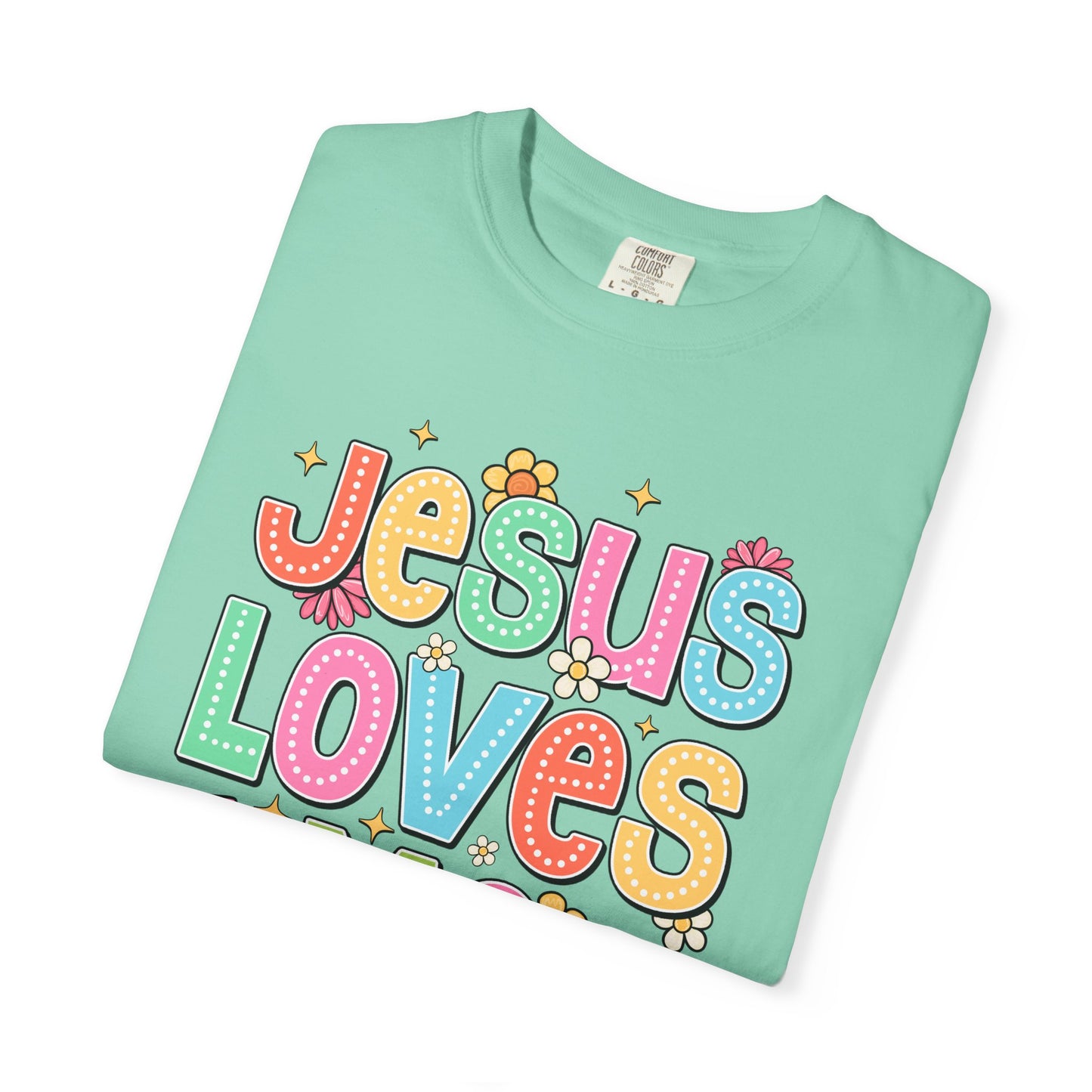 COMFORT COLORS - Jesus Loves Me T-Shirt — Colorful Retro Kids/Youth Faith Tee