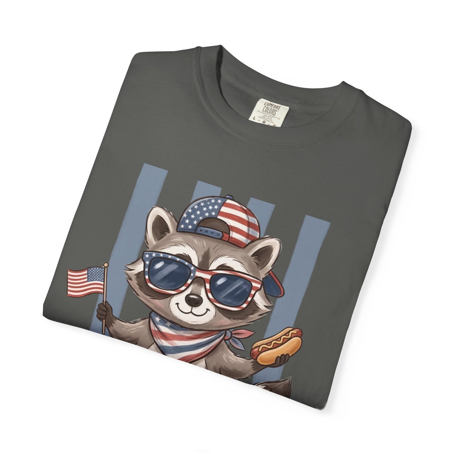 COMFORT COLORS - Patriotic Raccoon America T-Shirt