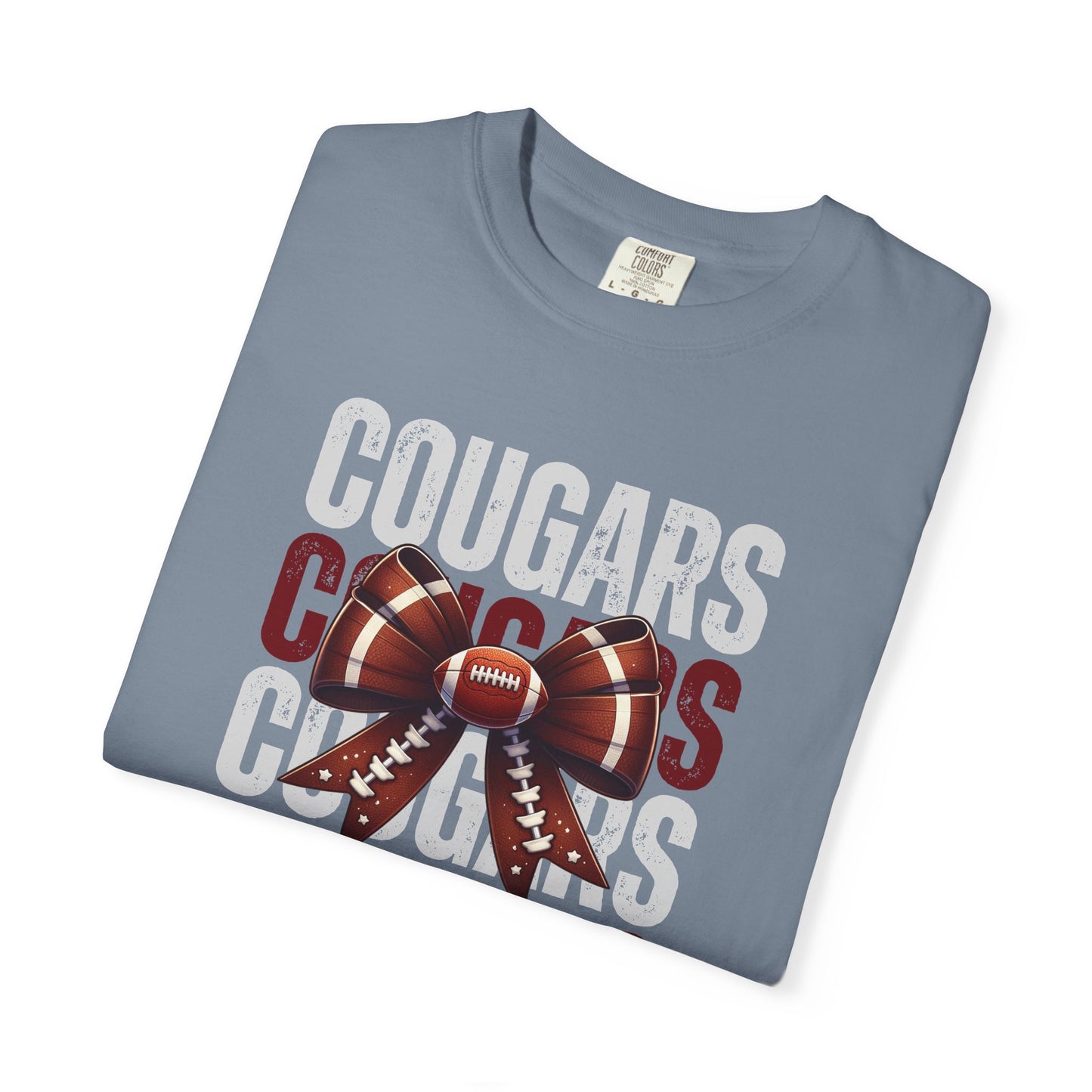 COMFORT COLORS - Cougars Football Bow T-Shirt