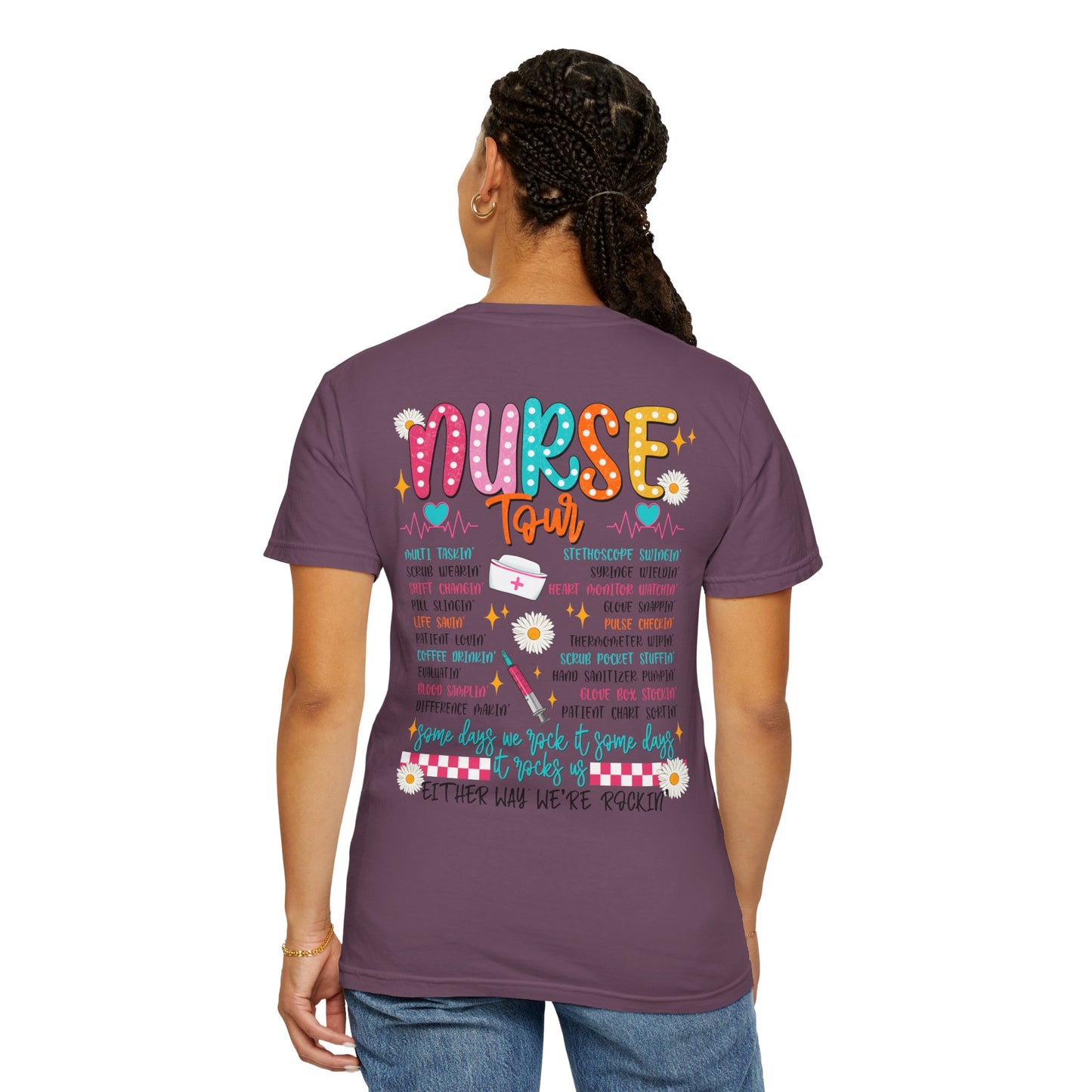 COMFORT COLORS - T-Shirt — "Nurse Tour" Colorful Cute Nursing Graphic Tee