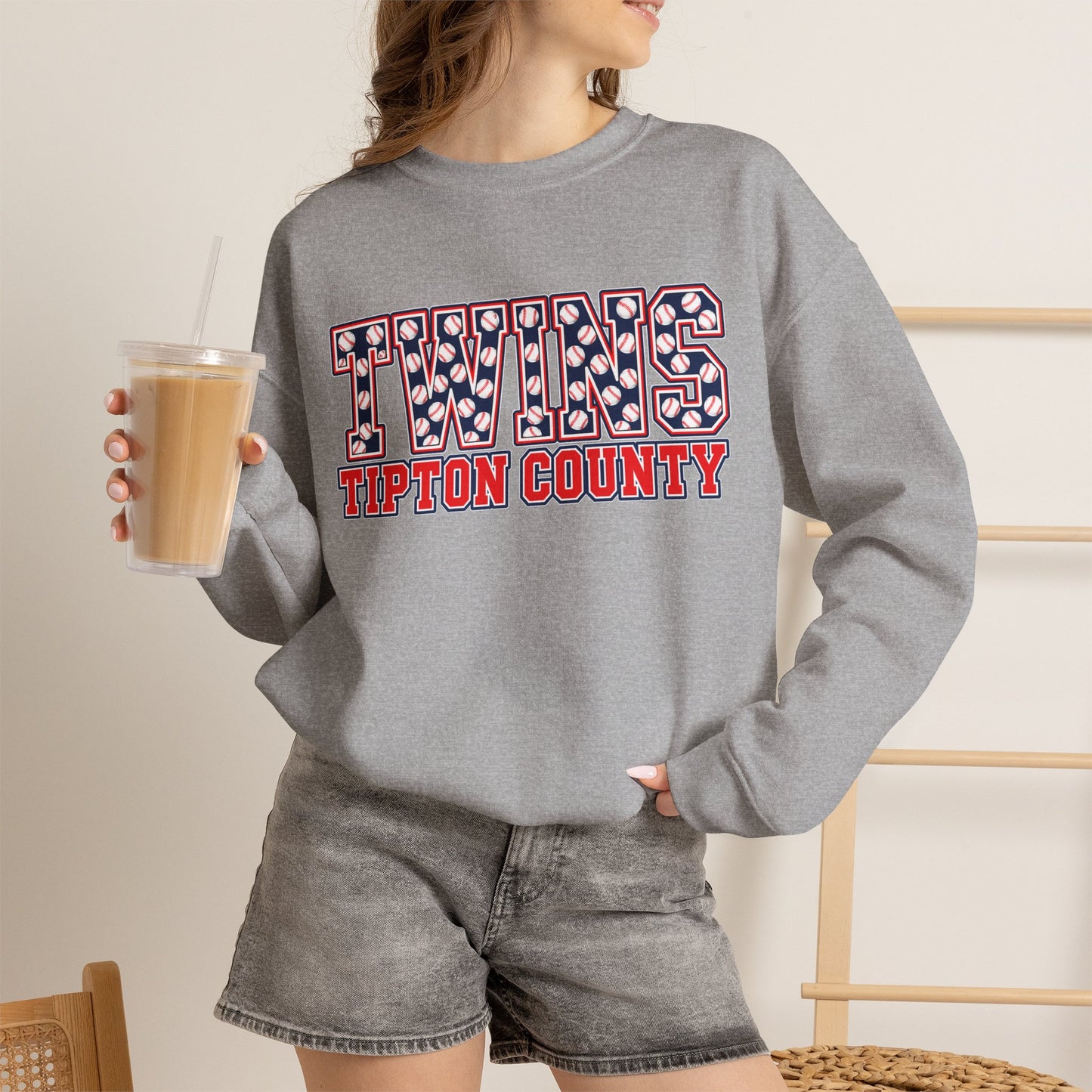 GILDAN - Twins Tipton County Crewneck Sweatshirt — Retro Collegiate Sports Pullover