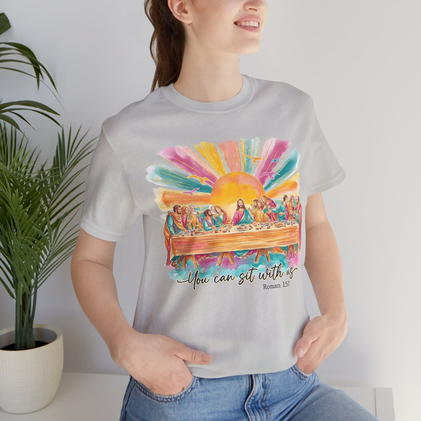 BELLA CANVAS -  The Last Supper Tee — "You can sit with us" Christian Graphic T-Shirt