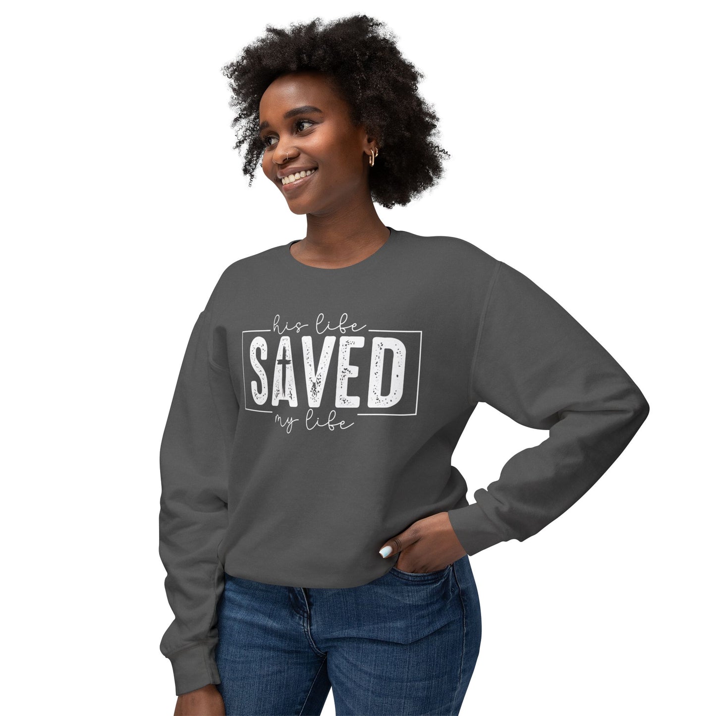 COMFORT COLORS - Saved By Grace Sweatshirt — Christian Inspirational Crewneck