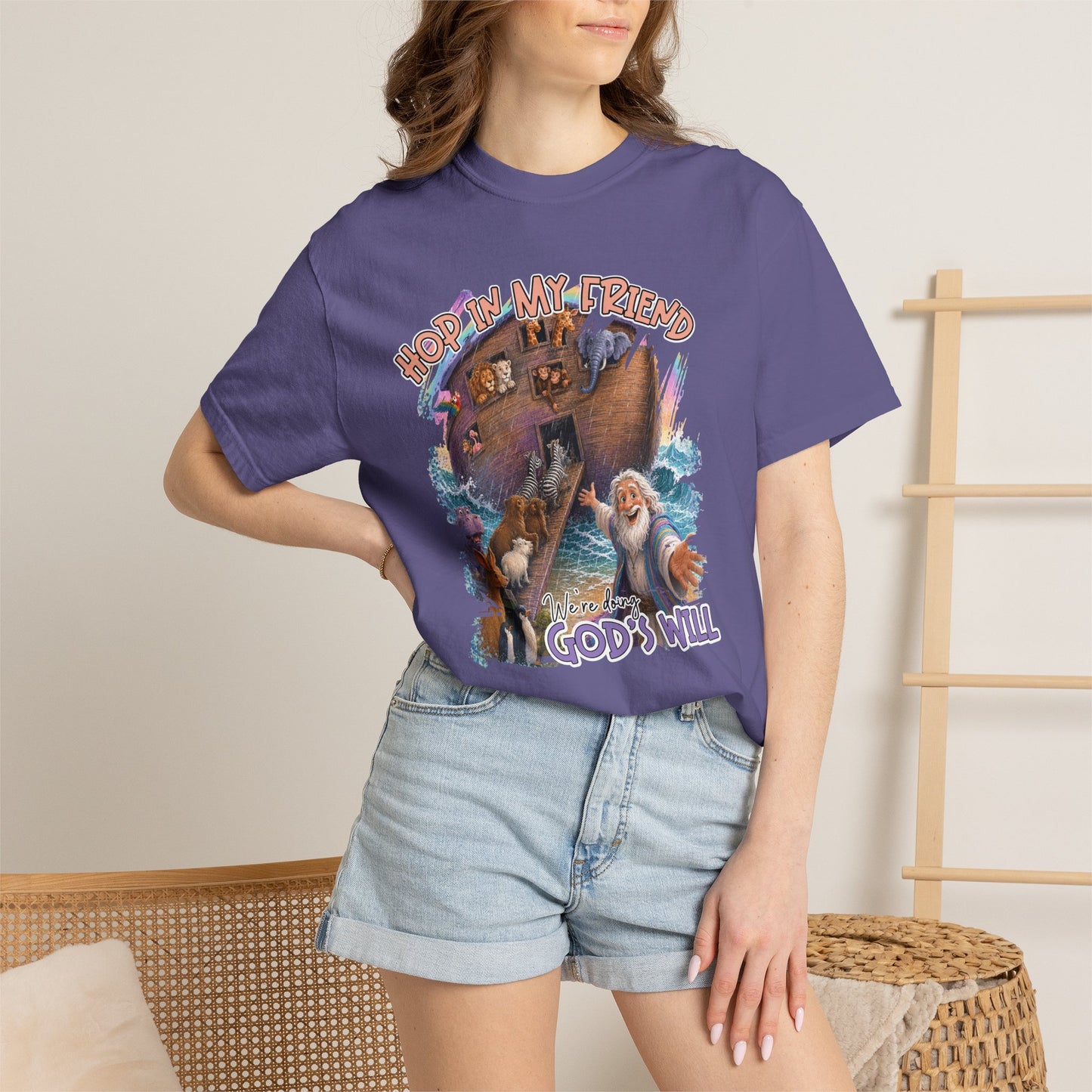 COMFORT COLORS - Noah’s Ark Graphic T-Shirt — "Hope in My Friend, In God’s Will" Faith Tee