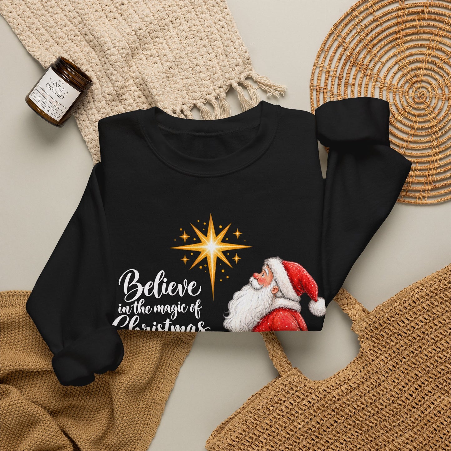 GILDAN - Believe in the Magic of Christmas Santa Crewneck Sweatshirt