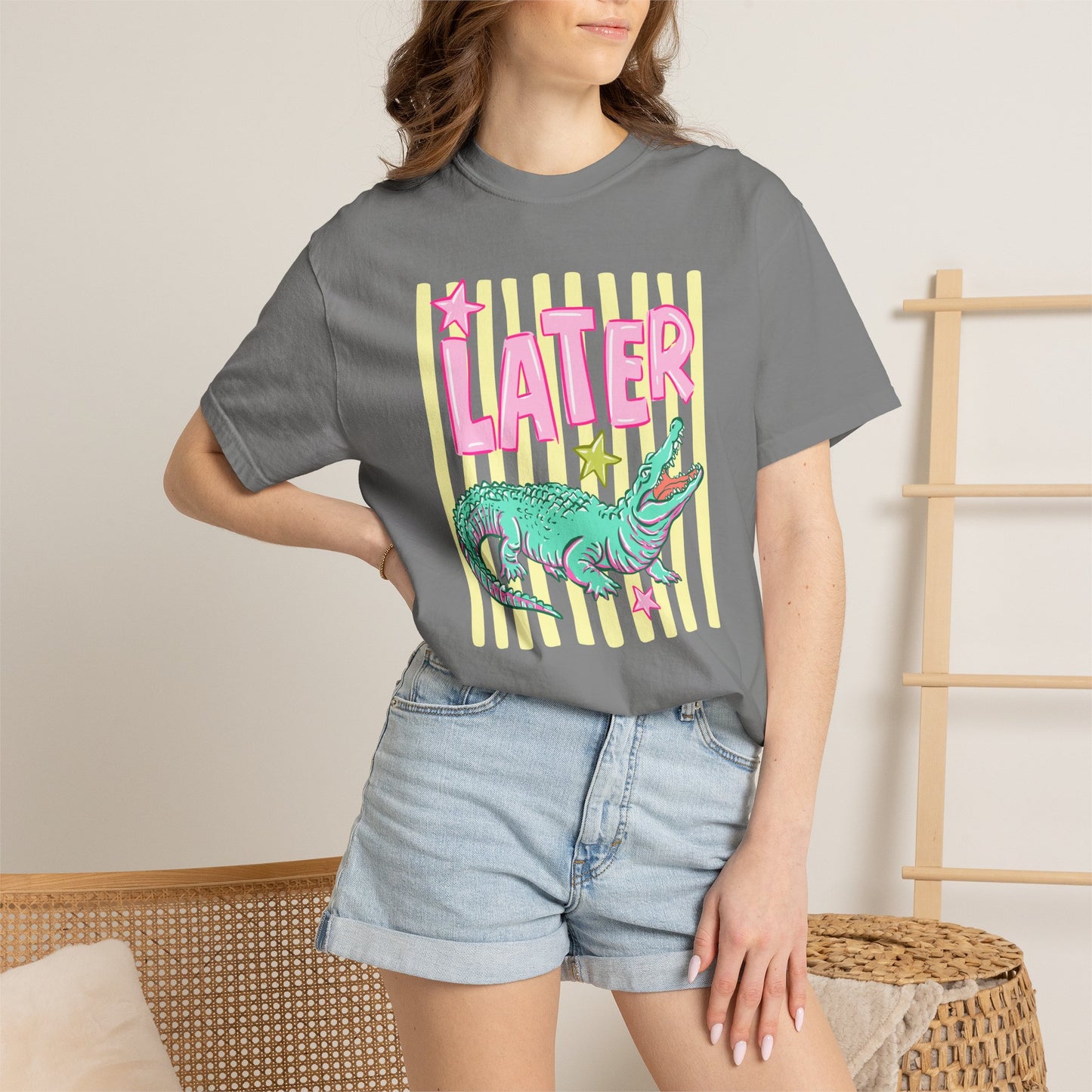 Later Alligator Graphic T-Shirt — "Later" Front / "After While" Back