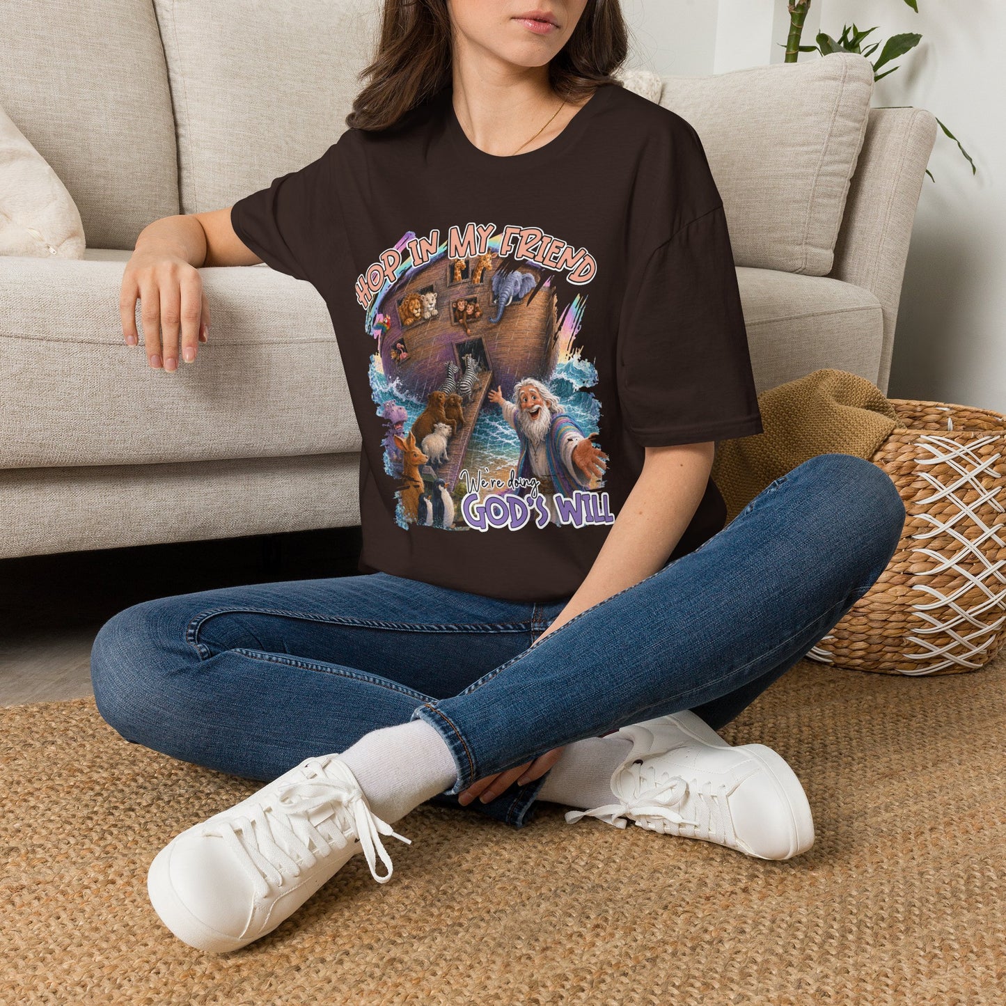 GILDAN - Hop In My Friend T-Shirt — Cute Noah’s Ark Animal Graphic Tee