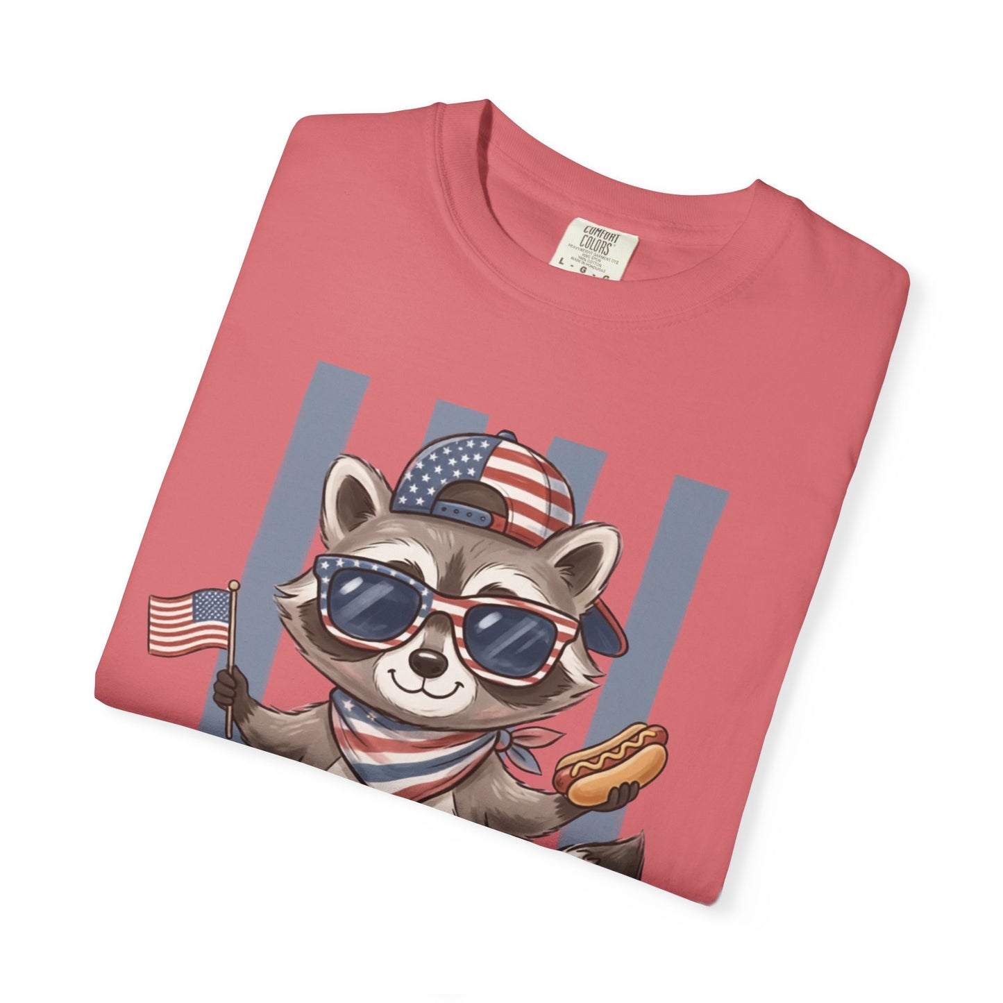 COMFORT COLORS - Patriotic Raccoon America T-Shirt