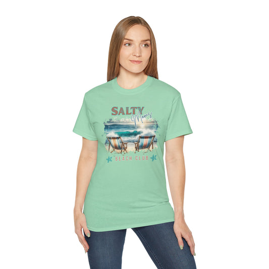 Salty Vibes Beach Club Tee — Retro Coastal Surf T-Shirt
