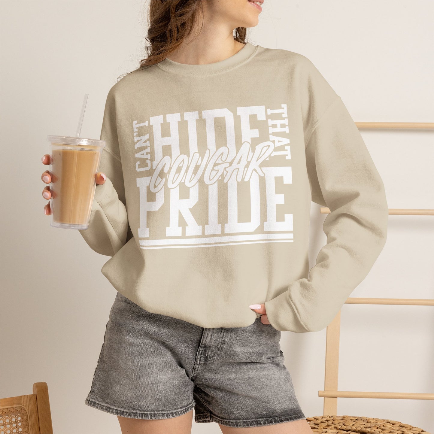 GILDAN - Cougar Pride Crewneck Sweatshirt — Can't Hide That Cougar Pride Graphic Pullover