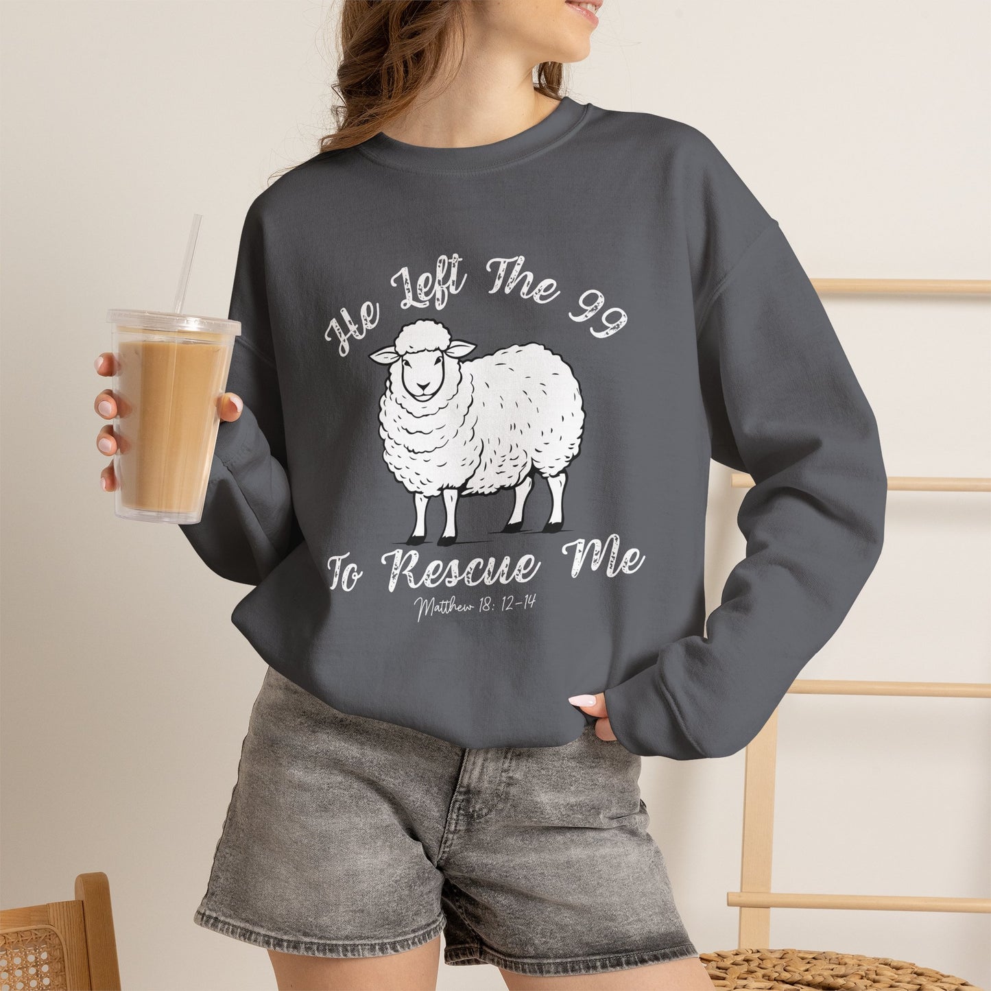 GILDAN -HE LEFT THE 99 WHITE FONT ADULT SWEATSHIRT