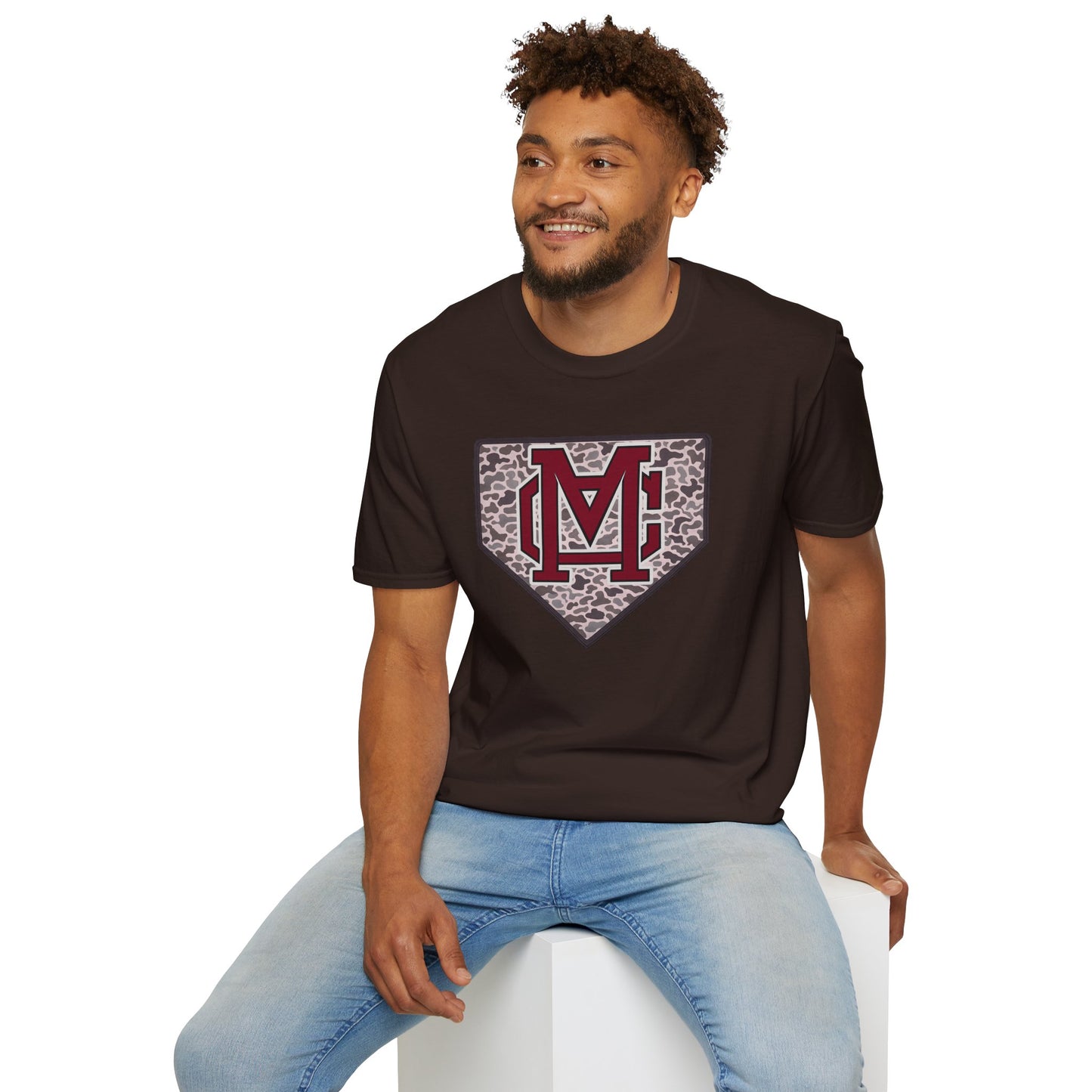 GILDAN - Home Plate Monogram T-Shirt — Camouflage Baseball Logo Tee