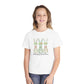 COMFORT COLORS - Easter Floral Bunny Youth Tee — 'Because He Lives'