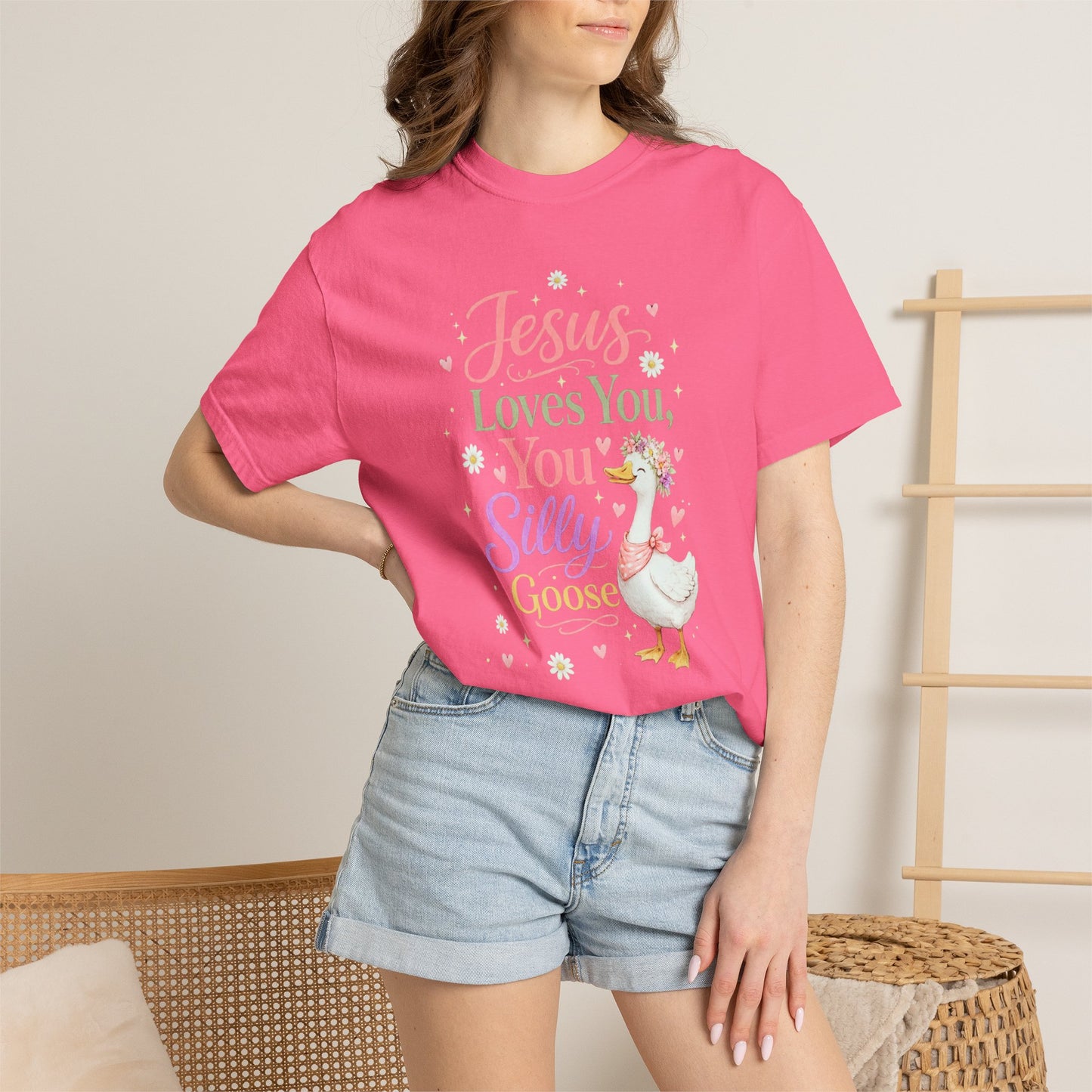 COMFORT COLORS - Jesus Loves You Silly Goose T-Shirt — Cute Christian Graphic Tee